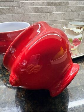 Red Ceramic Rooster Kitchen Planter - Home Kitchen Accent
